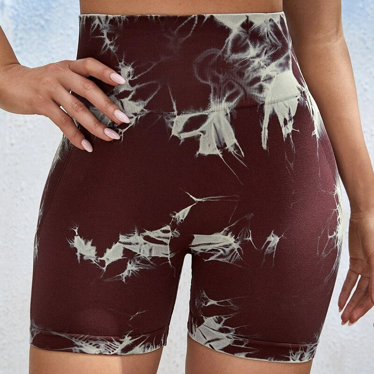 Tie Dye Marble Yoga Shorts